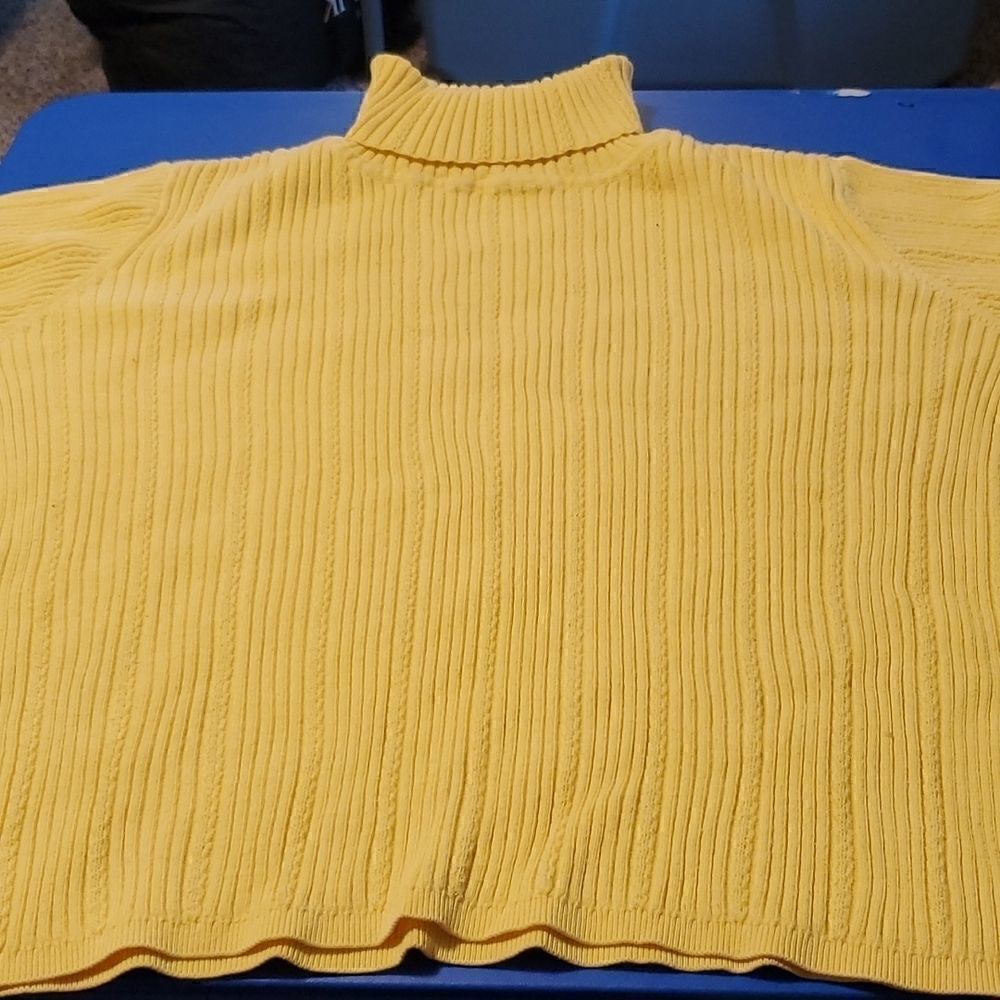 Ribbed, knit, cotton Turtleneck sweater